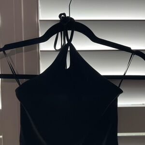 Elegant Black Halter Crop Top